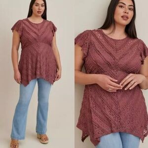 Torrid Rose Lace Blouse